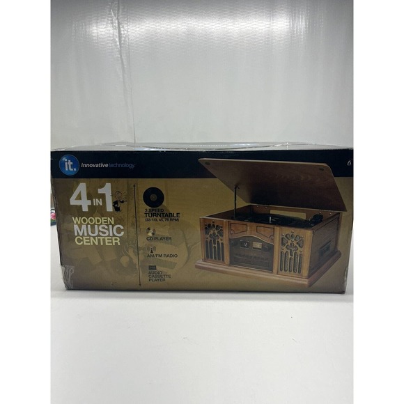 Innovative Technology Music Center - 4 in 1 wooden music box New - Picture 1 of 6